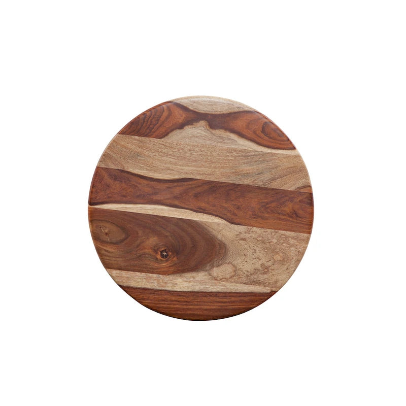 Tavolino a C in legno massello e metallo