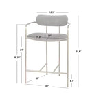 Set di 2 sgabelli da bar retro in velluto, altezza bancone 61 cm