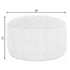 Pouf/Ottoman rotondo in pelliccia sintetica per interni di grandi dimensioni
