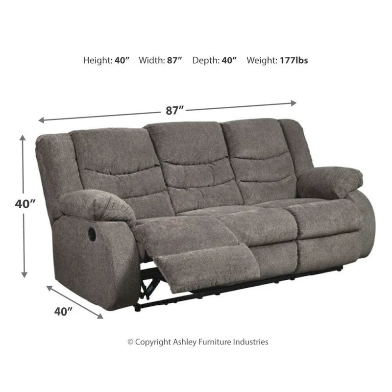 Divano reclinabile contemporaneo grigio