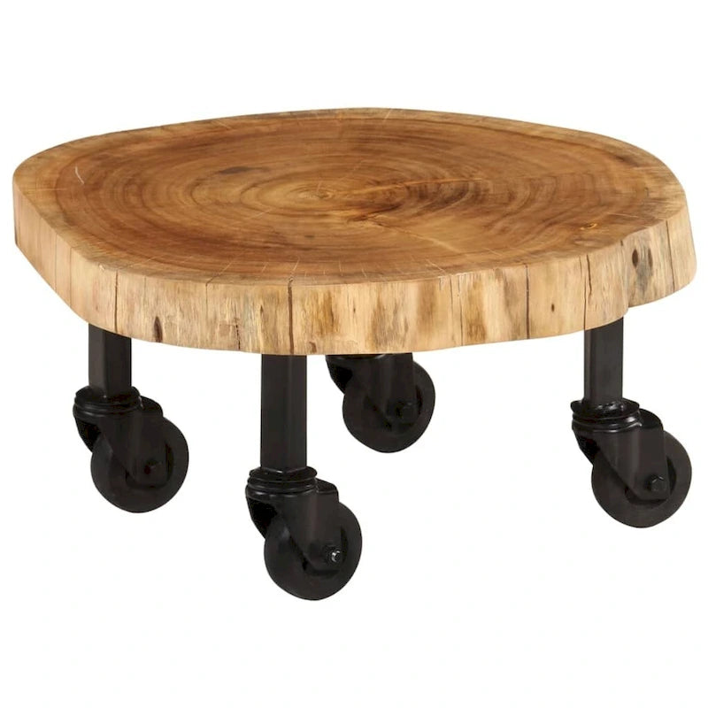Tavolino da salotto in legno massello di acacia 60x55x25 cm