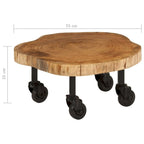 Tavolino da salotto in legno massello di acacia 60x55x25 cm
