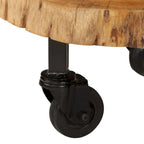 Tavolino da salotto in legno massello di acacia 60x55x25 cm