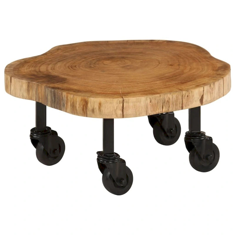 Tavolino da salotto in legno massello di acacia 60x55x25 cm