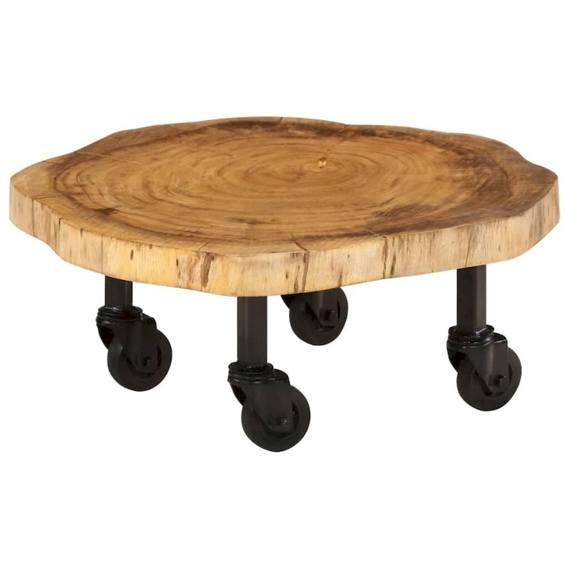 Tavolino da salotto in legno massello di acacia 60x55x25 cm