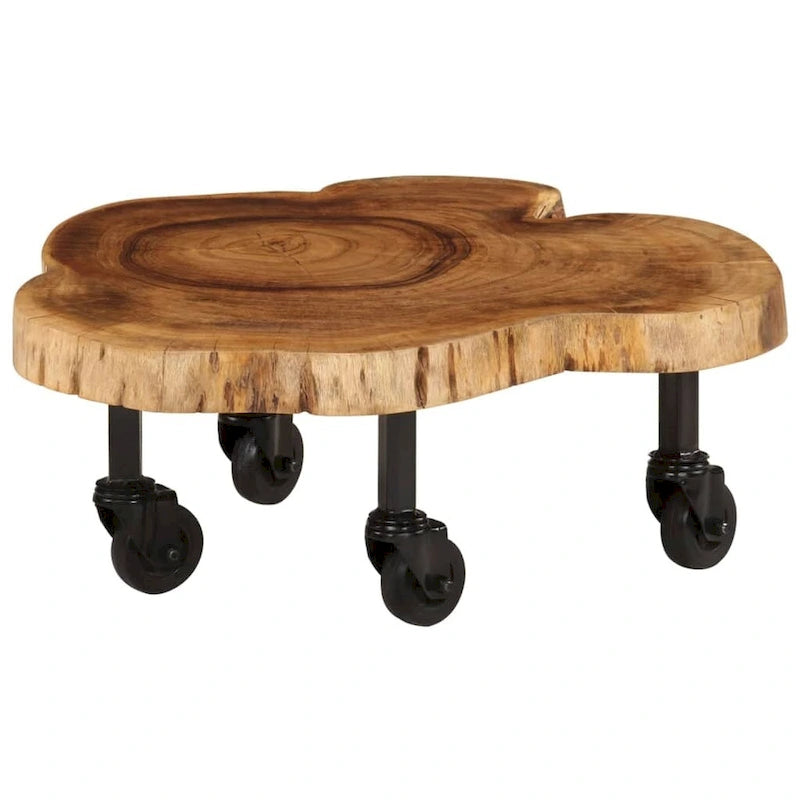 Tavolino da salotto in legno massello di acacia 60x55x25 cm