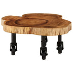 Tavolino da salotto in legno massello di acacia 60x55x25 cm