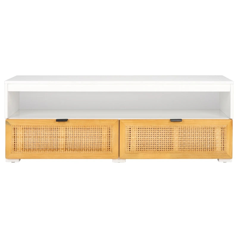 Mobile porta TV con 2 cassetti e 1 ripiano (adatto per TV a schermo piatto fino a 55") - 122x41x43 cm