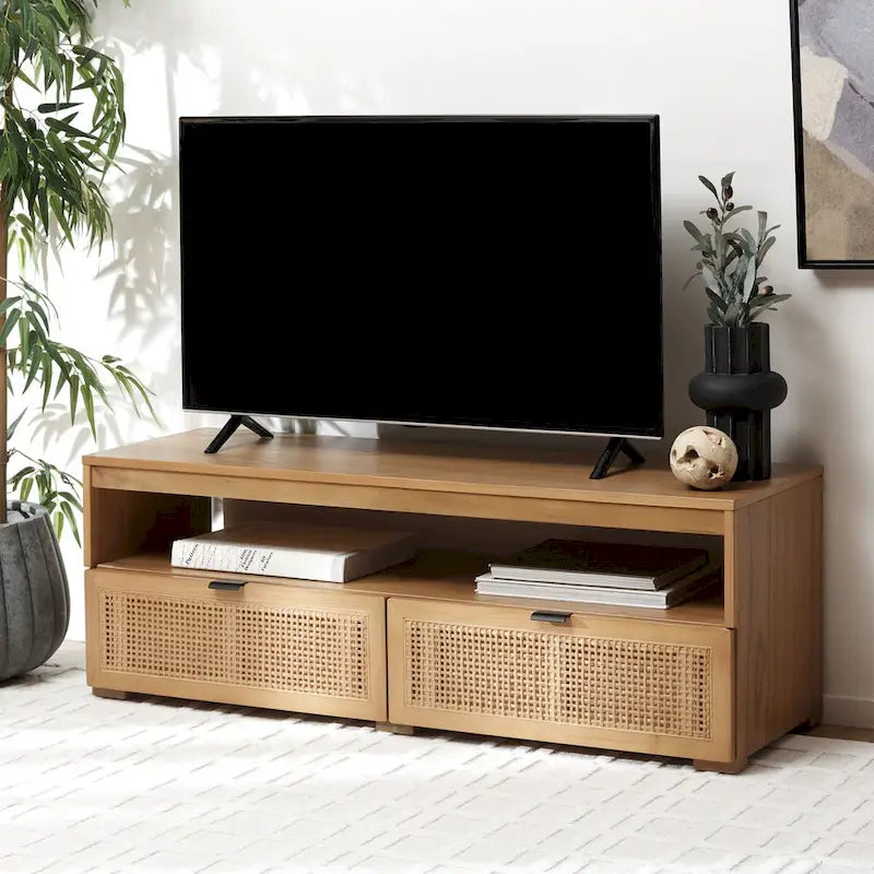 Mobile porta TV con 2 cassetti e 1 ripiano (adatto per TV a schermo piatto fino a 55") - 122x41x43 cm