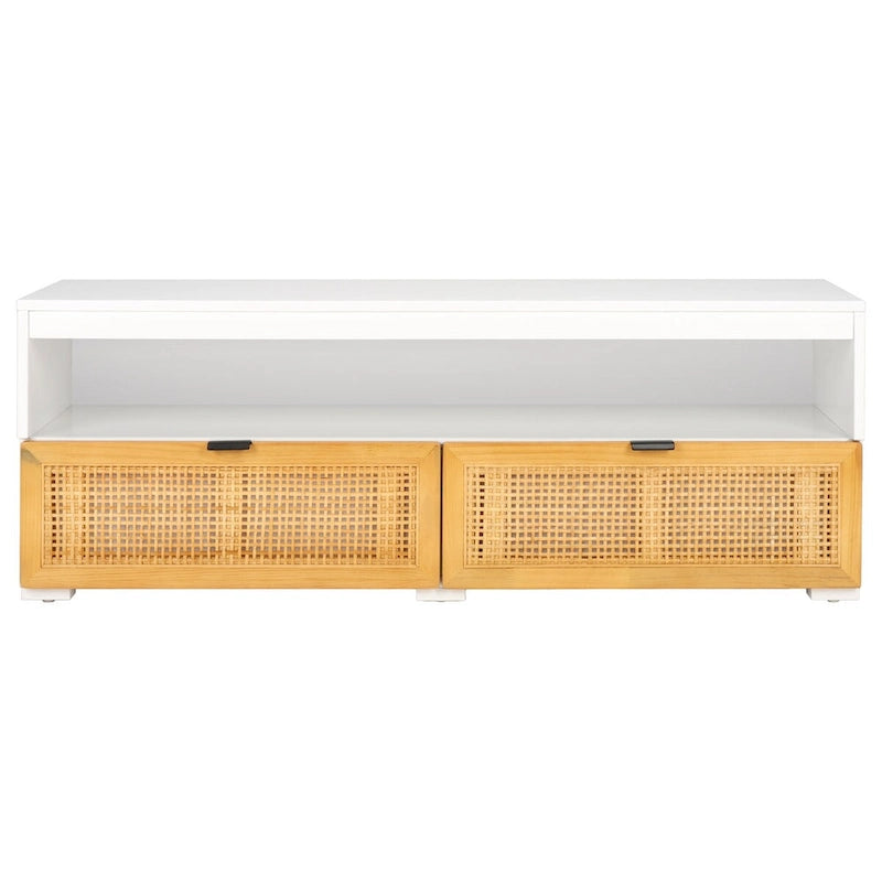 Mobile porta TV con 2 cassetti e 1 ripiano (adatto per TV a schermo piatto fino a 55") - 122x41x43 cm
