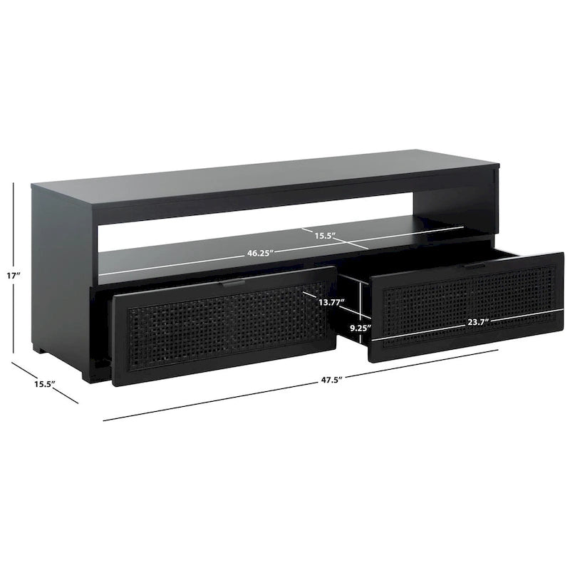 Mobile porta TV con 2 cassetti e 1 ripiano (adatto per TV a schermo piatto fino a 55") - 122x41x43 cm
