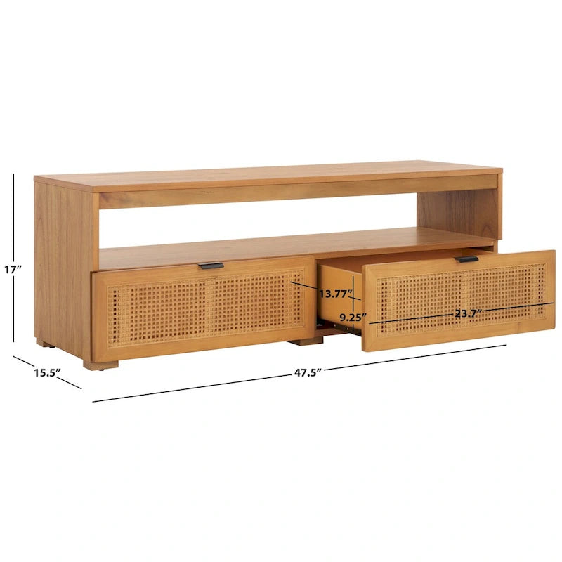 Mobile porta TV con 2 cassetti e 1 ripiano (adatto per TV a schermo piatto fino a 55") - 122x41x43 cm
