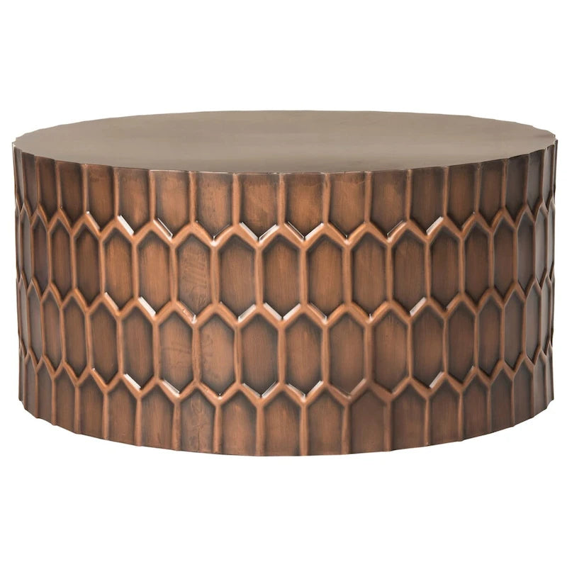 Tavolino da caffè antico in rame - 29 x 29 x 15 - 29Lx29Px15H