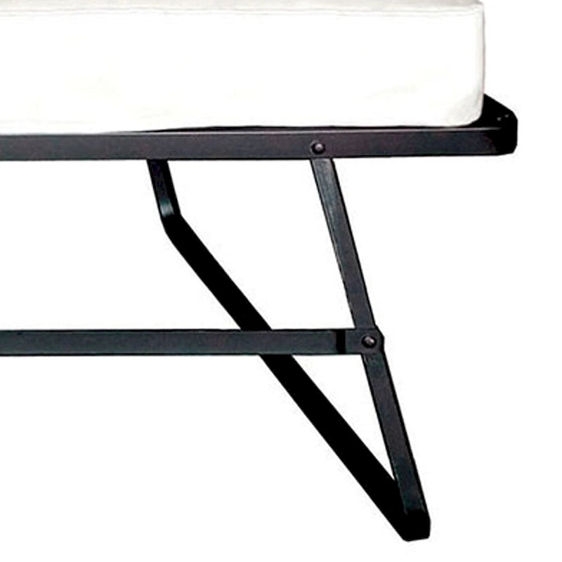 Letto Pieghevole in Metallo con Materasso da 122 cm e Ruote, Nero