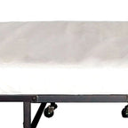 Letto Pieghevole in Metallo con Materasso da 122 cm e Ruote, Nero