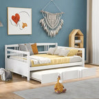 Letto a giorno matrimoniale in legno con letto estraibile singolo