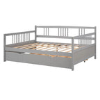 Letto a giorno matrimoniale in legno con letto estraibile singolo