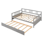 Letto a giorno matrimoniale in legno con letto estraibile singolo