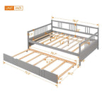 Letto a giorno matrimoniale in legno con letto estraibile singolo