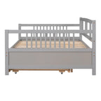 Letto a giorno matrimoniale in legno con letto estraibile singolo