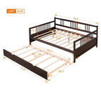 Letto a giorno matrimoniale in legno con letto estraibile singolo