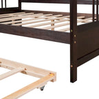 Letto a giorno matrimoniale in legno con letto estraibile singolo