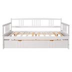 Letto a giorno matrimoniale in legno con letto estraibile singolo