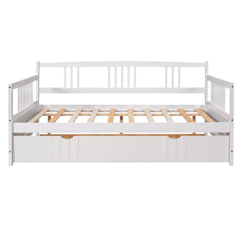 Letto a giorno matrimoniale in legno con letto estraibile singolo