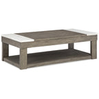 Tavolino Sollevabile Marrone/Bianco Grigio - 56,13 L x 28,25 P x 18,13 A