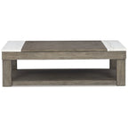 Tavolino Sollevabile Marrone/Bianco Grigio - 56,13 L x 28,25 P x 18,13 A