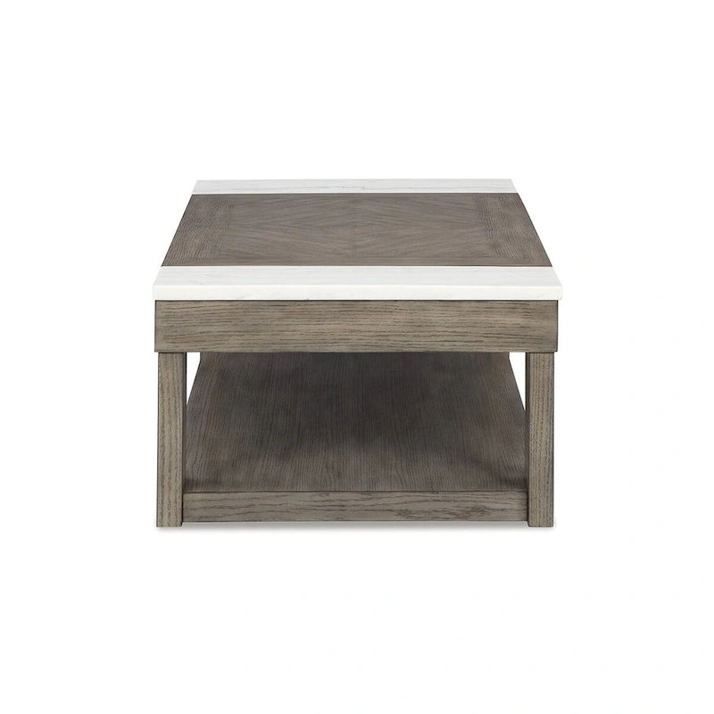 Tavolino Sollevabile Marrone/Bianco Grigio - 56,13 L x 28,25 P x 18,13 A