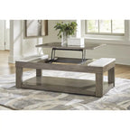 Tavolino Sollevabile Marrone/Bianco Grigio - 56,13 L x 28,25 P x 18,13 A
