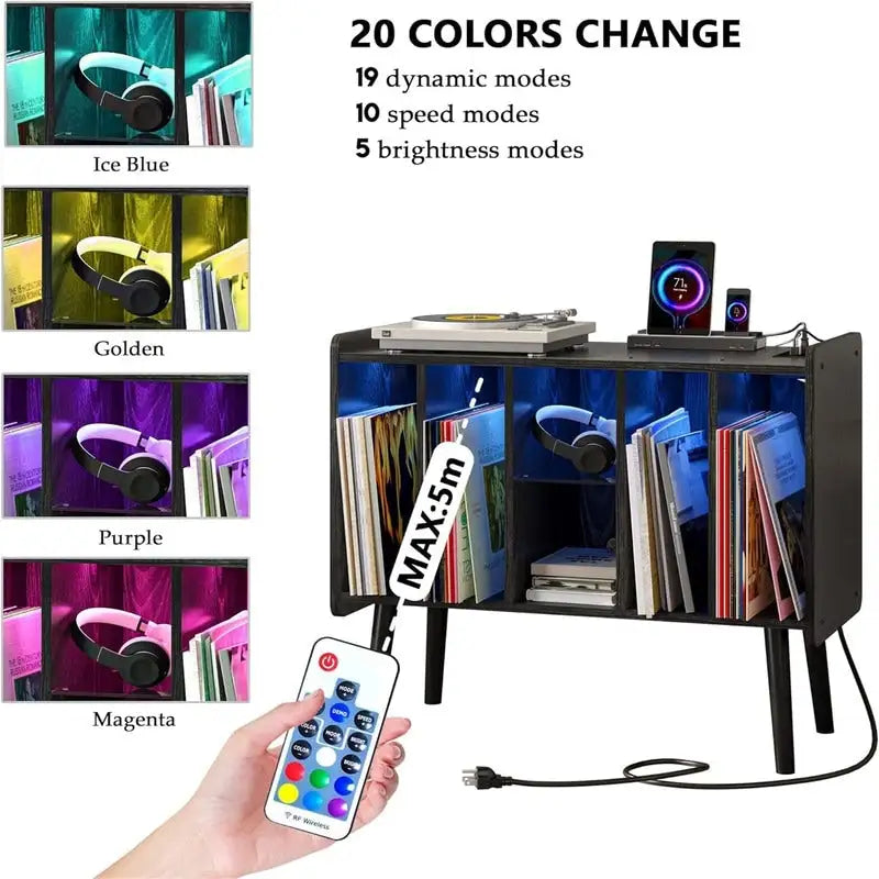 Mobile giradischi a LED - 14.2P x 32.5L x 27.2A