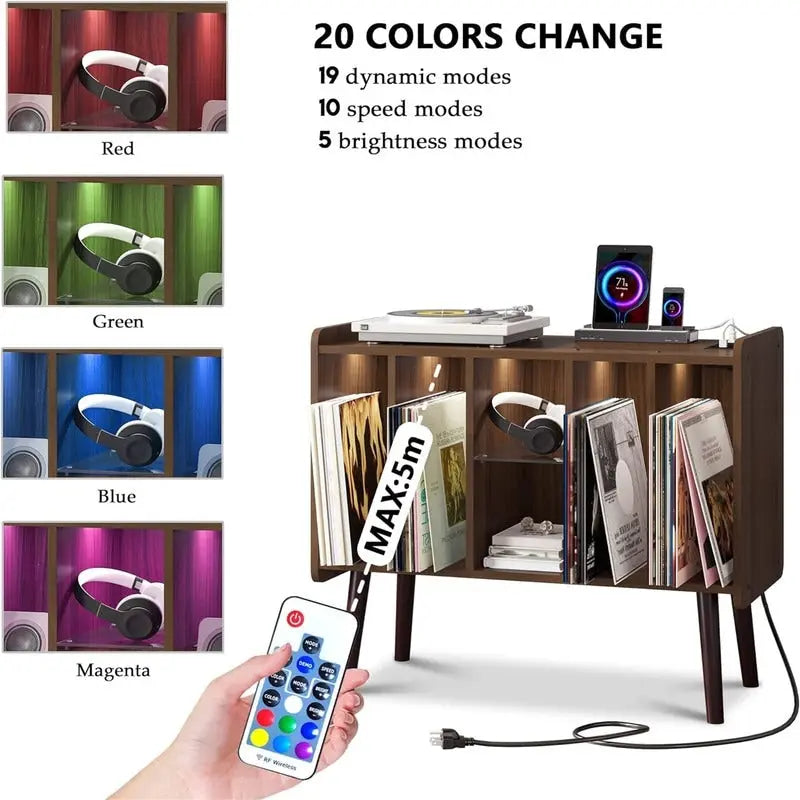 Mobile giradischi a LED - 14.2P x 32.5L x 27.2A