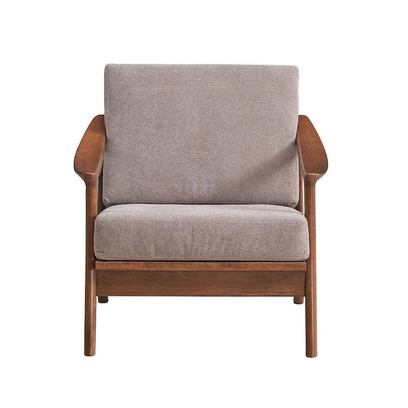 Sedia accent in legno con cuscino rimovibile marrone chiaro e marrone