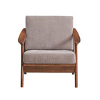 Sedia accent in legno con cuscino rimovibile marrone chiaro e marrone