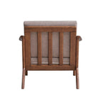 Sedia accent in legno con cuscino rimovibile marrone chiaro e marrone